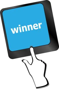 Winner button on the keyboard key close-up Stock Illustration