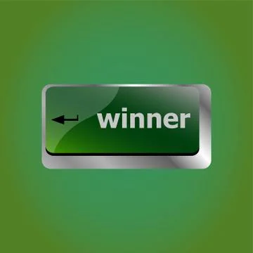Winner button on the keyboard key close-up Stock Illustration