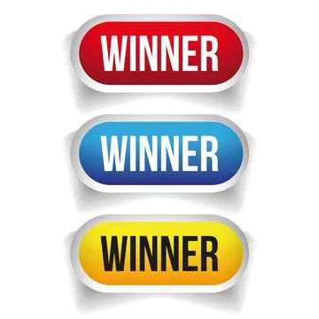 Winner button set vector Stock Illustration
