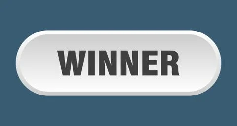 Winner button. winner rounded white sign. winner Illustrazione stock