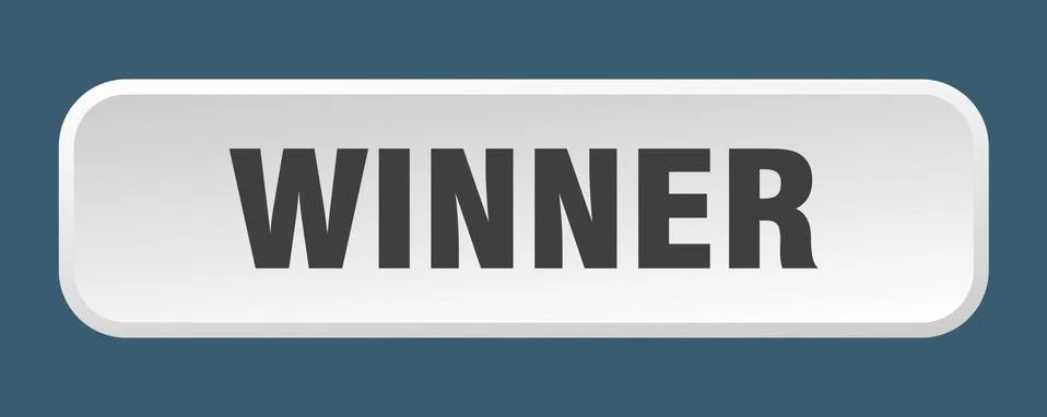 Winner button. winner square 3d push button Illustrazione stock