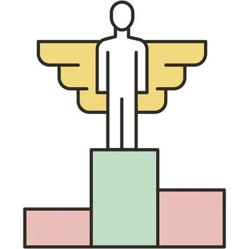 Winner champion on podium vector icon on white Stock Illustration