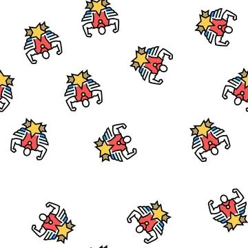 Winner champion vector seamless pattern Stock Illustration