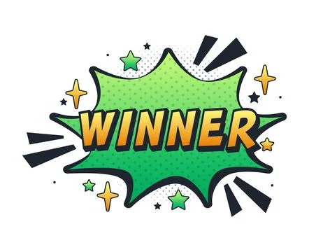 Winner comic speech bubble is bursting with excitement 스톡 일러스트