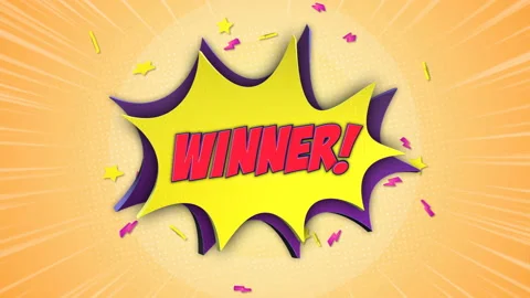 WINNER Comic Text Animation, with Alpha Matte, Loop, 4k Stock-Footage 221720976