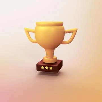 Winner cup competition - stylized 3d CGI icon object Stock Illustration
