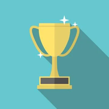 Winner cup, long shadow Stock Illustration