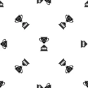 Winner cup pattern seamless black Illustrazione stock
