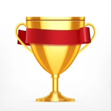 Winner cup with ribbon Stock Illustration