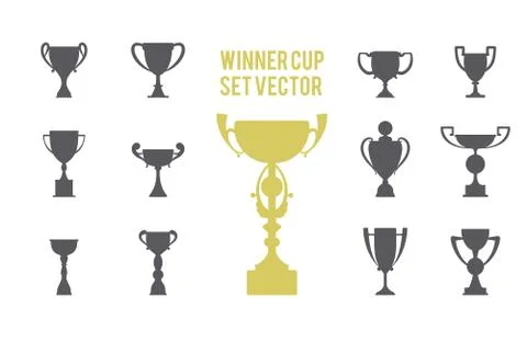 Winner cup set icon Stock Illustration