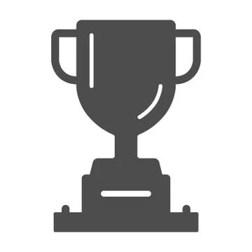 Winner cup solid icon, sports and competition concept, Trophy sign on white Stock Illustration