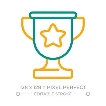 Winner cup two color line icon Stock Illustration