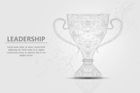 Winner cup vector geometric polygonal art background Stock Illustration