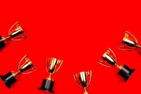 Winner cups with copy space Stock Photos