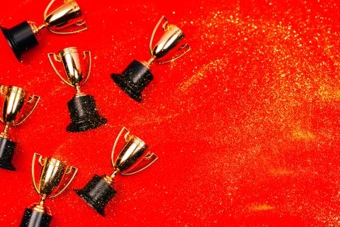 Winner cups with copy space Stock Photos