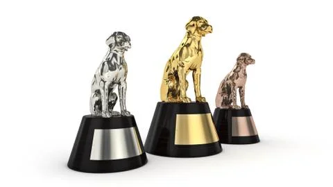 Winner dog. 3d rendering Stock Illustration