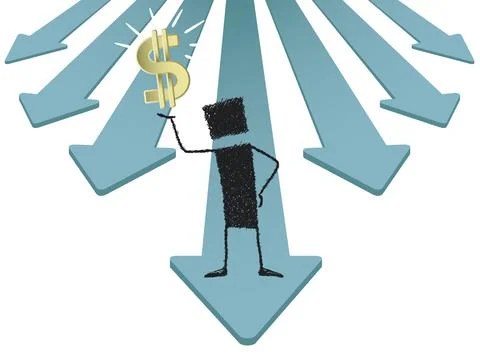 Winner with dollar sign Stock Illustration