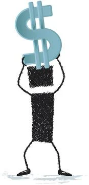 Winner with dollar symbol Stock Illustration