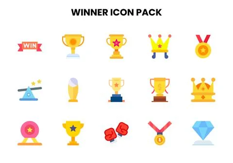 Winner Flat Bundle Icons Pack 스톡 일러스트