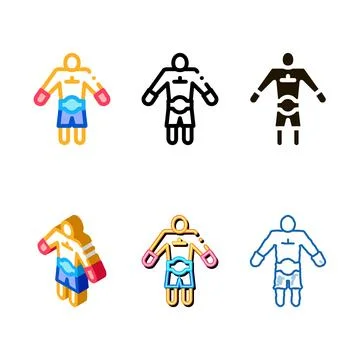 Winner forms boxer icon vector outline Stock Illustration