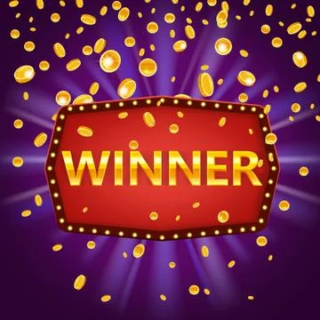 Winner frame label banner template. Win congratulations vintage frame with Stock Illustration