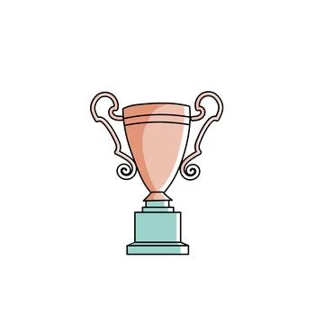 Winner the game. First place. Main object. Comic bright color vector Stock Illustration