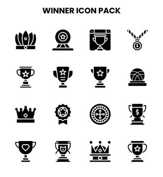 Winner Glyph Graphics Icons Pack Stock Illustration