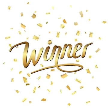 Winner gold confetti Stock Illustration