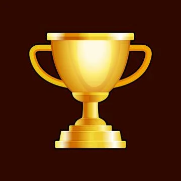 Winner Gold Cup on Dark Background. Vector Stock Illustration