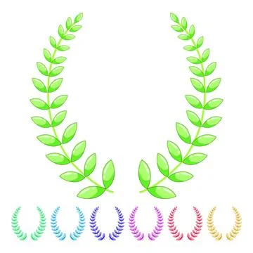 Winner gold laurel cartoon vector graphic Stock Illustration