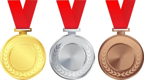 Winner Gold Medal First to third, First, Second, third, Silver medal, Bronz.. Stock Illustration
