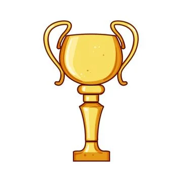 Winner gold trophy cartoon vector illustration Stock Illustration