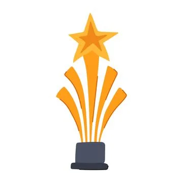 Winner gold trophy cartoon vector illustration Stock Illustration