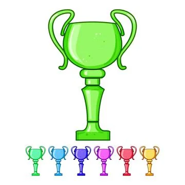 Winner gold trophy cartoon vector graphic Stock Illustration