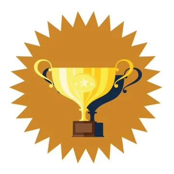 Winner golden cup flat design vector Stock Illustration