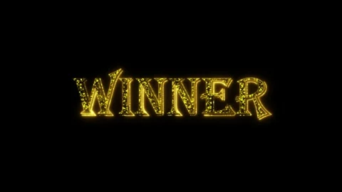 Winner golden text animation particles shiny gold Stock Footage 296821660