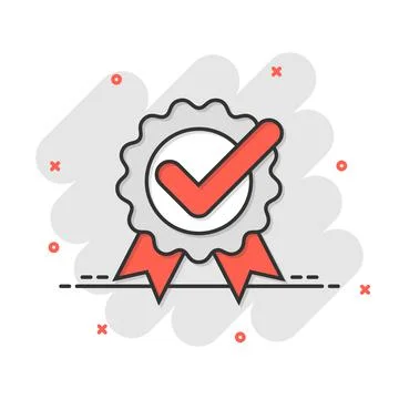 Winner icon in comic style. Rosette award cartoon vector illustration on whit Stock Illustration