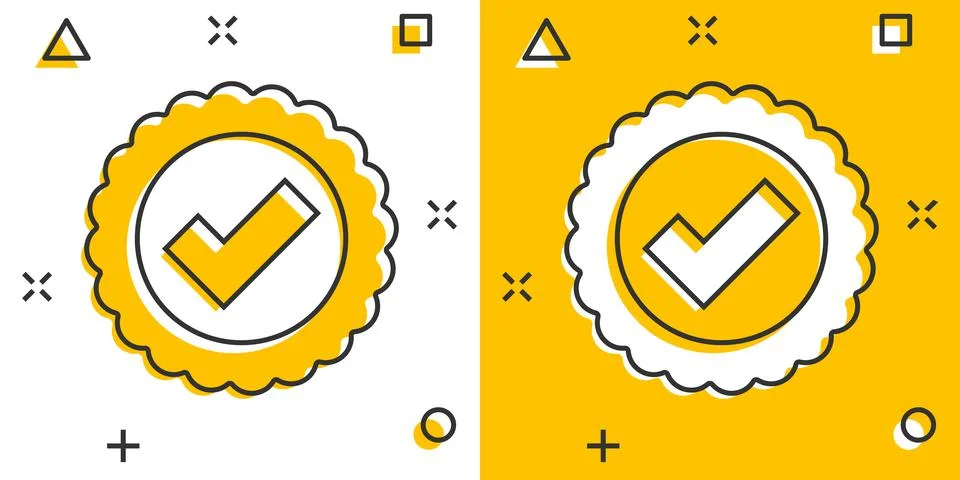 Winner icon in comic style. Rosette award cartoon vector illustration on whit Stock Illustration