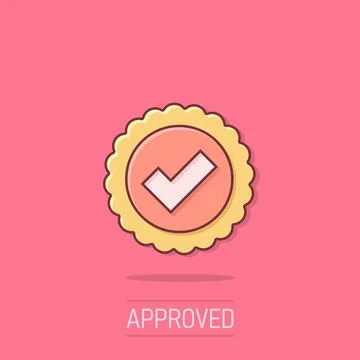 Winner icon in comic style. Rosette award cartoon vector illustration on is.. イラスト素材