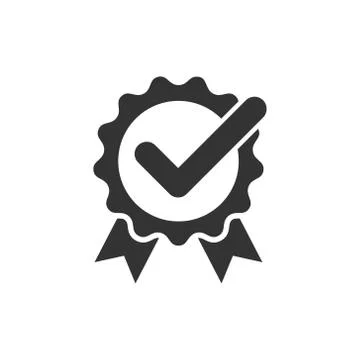 Winner icon in flat style. Rosette award vector illustration on white isolate イラスト素材