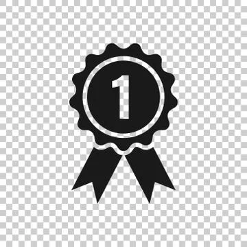 Winner icon in flat style. Rosette award vector illustration on white isolate イラスト素材