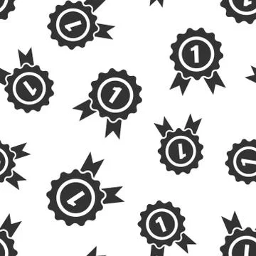 Winner icon in flat style. Rosette award vector illustration on white isolate Stock Illustration