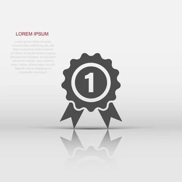 Winner icon in flat style. Rosette award vector illustration on white isola.. イラスト素材