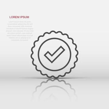 Winner icon in flat style. Rosette award vector illustration on white isola.. Stock Illustration