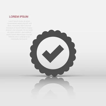 Winner icon in flat style. Rosette award vector illustration on white isola.. Stock Illustration