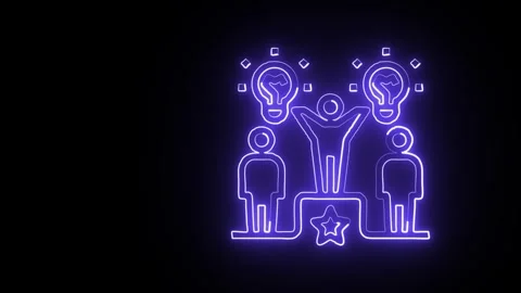 Winner Icon Isolated on Black Background, Neon Trophy Line Motion Graphic A.. Video stock 327667492