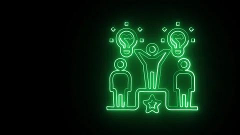 Winner Icon Isolated on Black Background, Neon Trophy Line Motion Graphic A.. Stock Footage 327667530