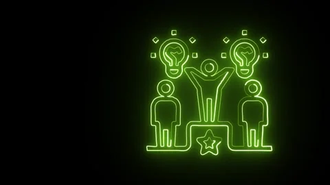Winner Icon Isolated on Black Background, Neon Trophy Line Motion Graphic A.. Stock Footage 327667537