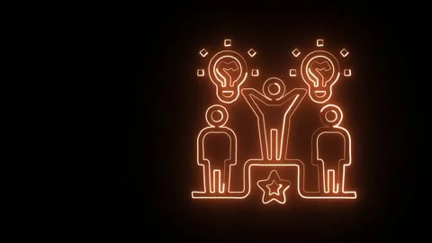 Winner Icon Isolated on Black Background, Neon Trophy Line Motion Graphic A.. Video stock 327667541