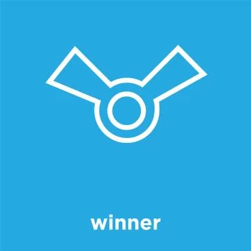 Winner icon isolated on blue background Stock-Illustration